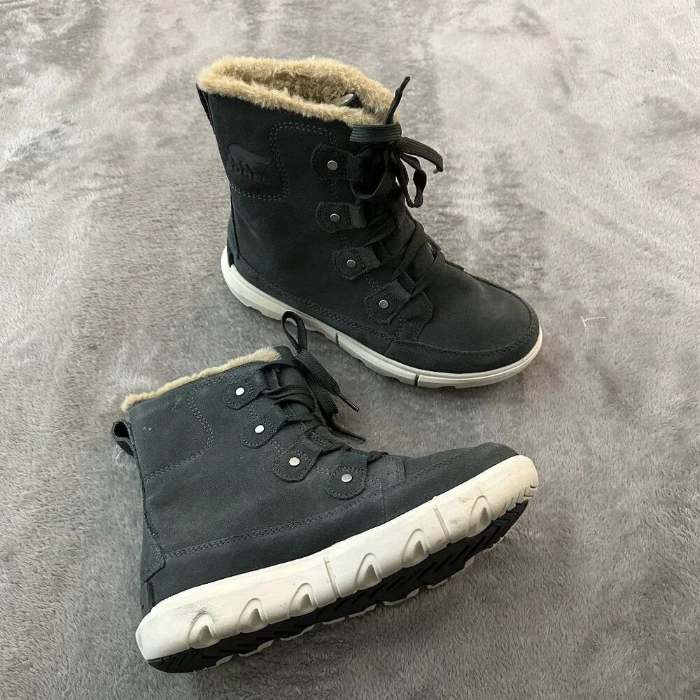 Sorel Explorer II Joan Boots Grill/Fawn Women's size 6.5